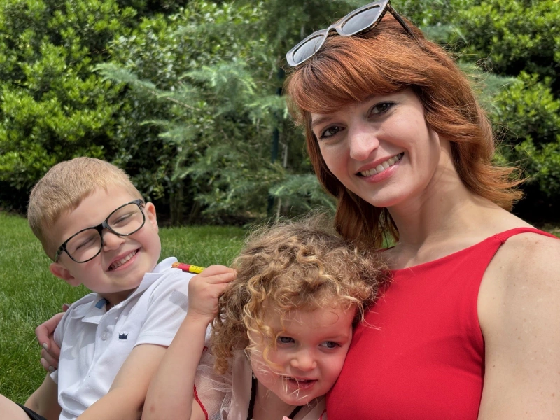 Annelise Clark with her two children